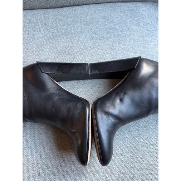 Paul Andrew Leather Ankle Heel Boot Black Slip-on Sz 38 US 8 - Picture 9 of 14